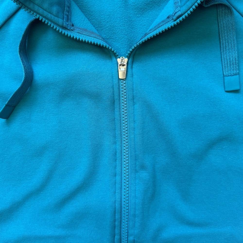 Athleta Women’s Zip Up Thumb Hole Sleeve Fleece Lined Hoodie Blue Size Large - Picture 6 of 11